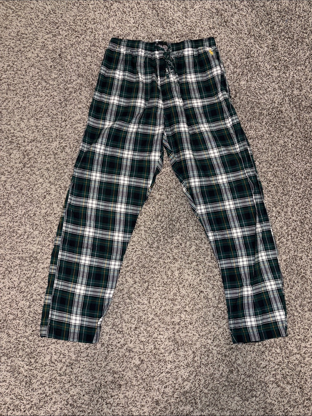 Ralph Lauren Green and Navy Plaid Lounge Pants with embroidered Logo. large